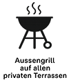 Grill auf privater Terrasse der Ferienwohnung