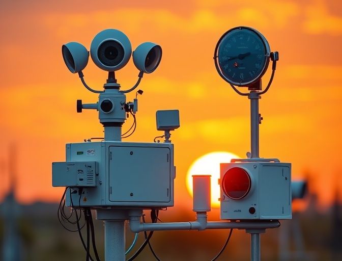 Wetterstation im Norden Teneriffas bei Sonnenuntergang – Live-Daten zu Wind und Temperatur